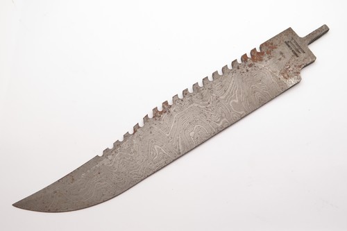 Vintage 1986 Parker Edwards USA Fixed Damascus Bowie Knife Blade Blank #7