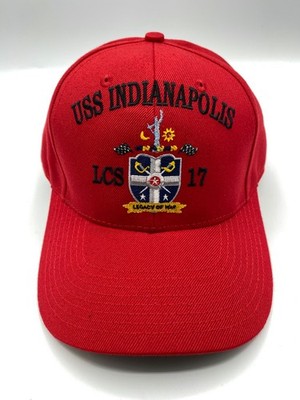 The Corps USS Indianapolis LCS 17 DCTT Logo Red Baseball Cap Hat One Size