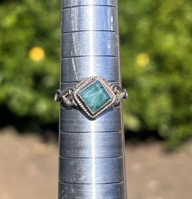 Vintage Smaragd 925 Ring S6,25 natürlicher ungefärbter Edelstein 11,15ct 8mm breit