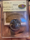 1938-D 5c Buffalo PCGS MS65 Gold CAC