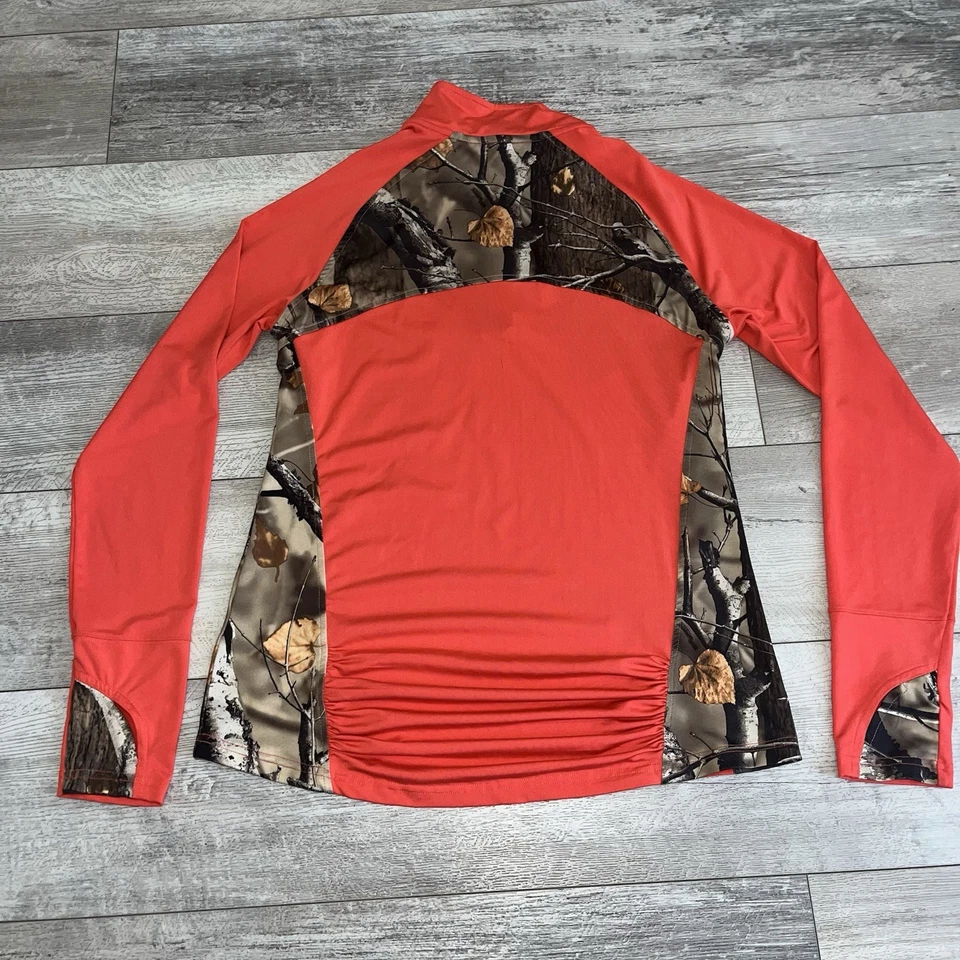 Women’s Legendary Whitetails Pink And Camo 1/4 Zip Pullover ~ SZ Med - Image 2 of 4