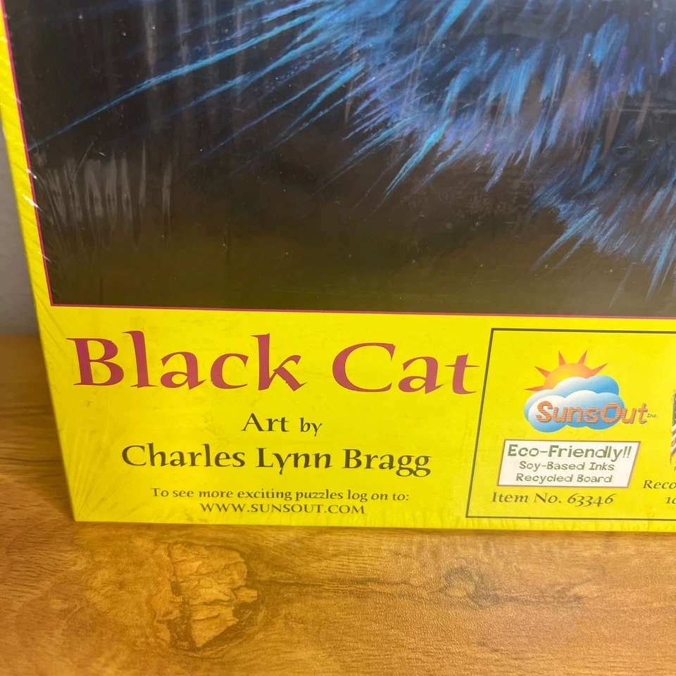 Rompecabezas SunsOut Black Cat 1000 piezas arte por Charles Lynn Bragg NUEVO EN CAJA NUEVO Foto 4 de 4