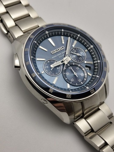 Seiko Brightz 8B82-0AN0 SAGA163 Chronographe Date Boîte Solar Montre Hommes Auth - Photo 7 sur 10