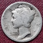 1916 D Mercury Dime 10c Nice VG+ RARE KEY DATE #98181