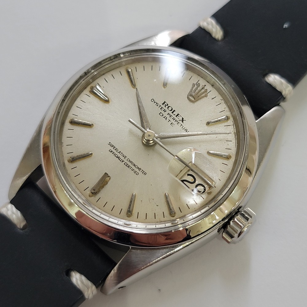 Rolex Oyster Perpetual Date Ref 1500 Mens 34mm 1960s Vintage Automatic RA766B image 3