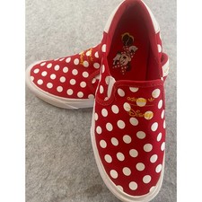 Adidas Disney Minnie Mouse Red & White Polka Dot Slip On Sneakers Womens 4.5