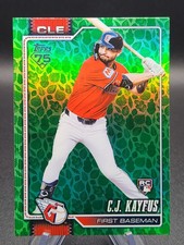 2026 Topps Series 1 C.J. Kayfus RC Holiday Green Leaf Foil #35 Guardians Rookie