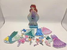 Melissa & Doug Disney Ariel Magnetic Dress-Up Wooden Doll Pretend Play Set 