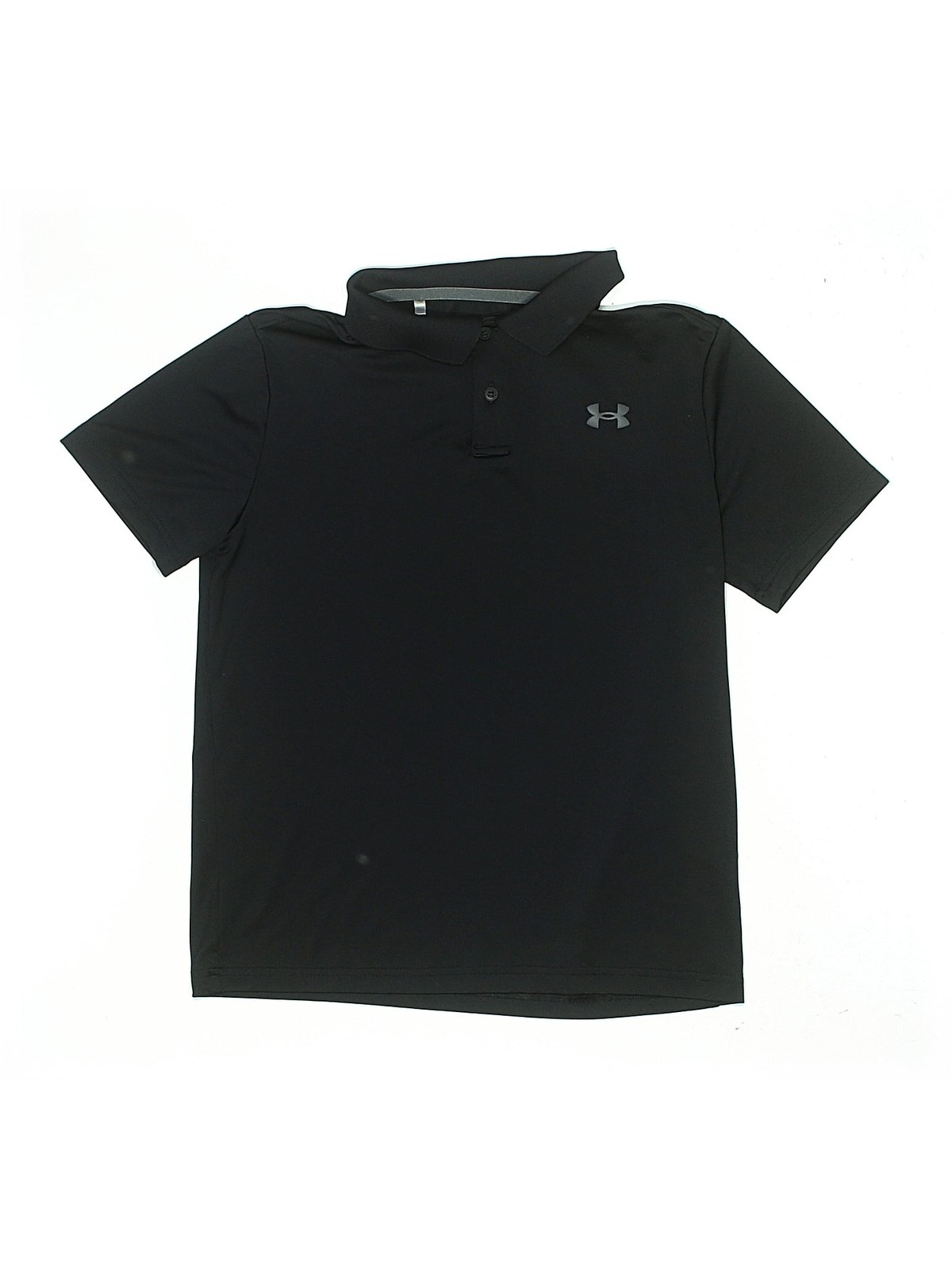 Under Armour Boys Black Short Sleeve Polo M Youth