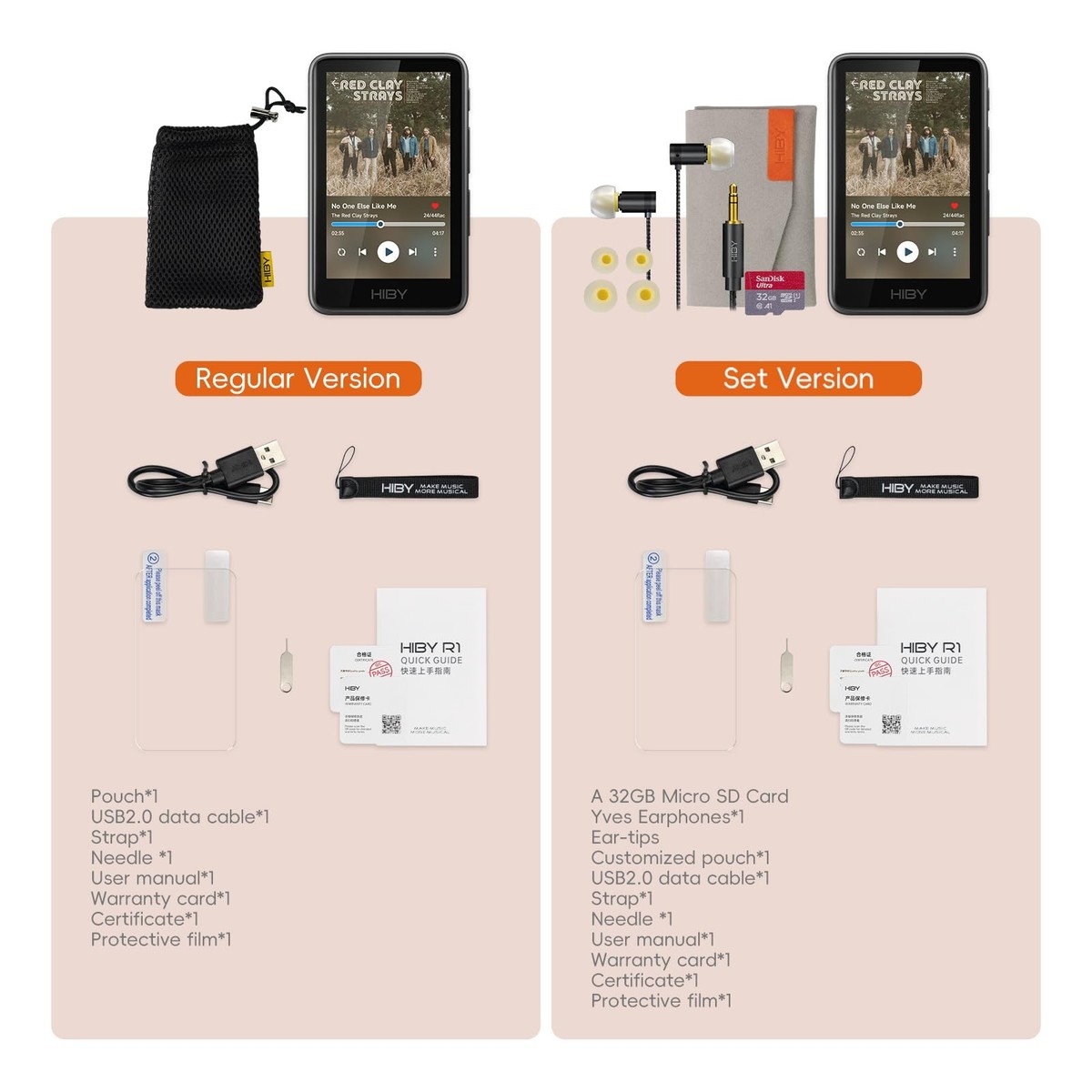 HiBy R1 HiFi MP3 Player with Bluetooth 5.1 Tidal Qobuz DSD 256