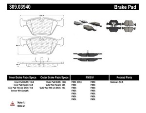StopTech Front Brake Pads for BMW Z3, M3, M5 & 530 – Fits 95-99 BMW M3 & Z3