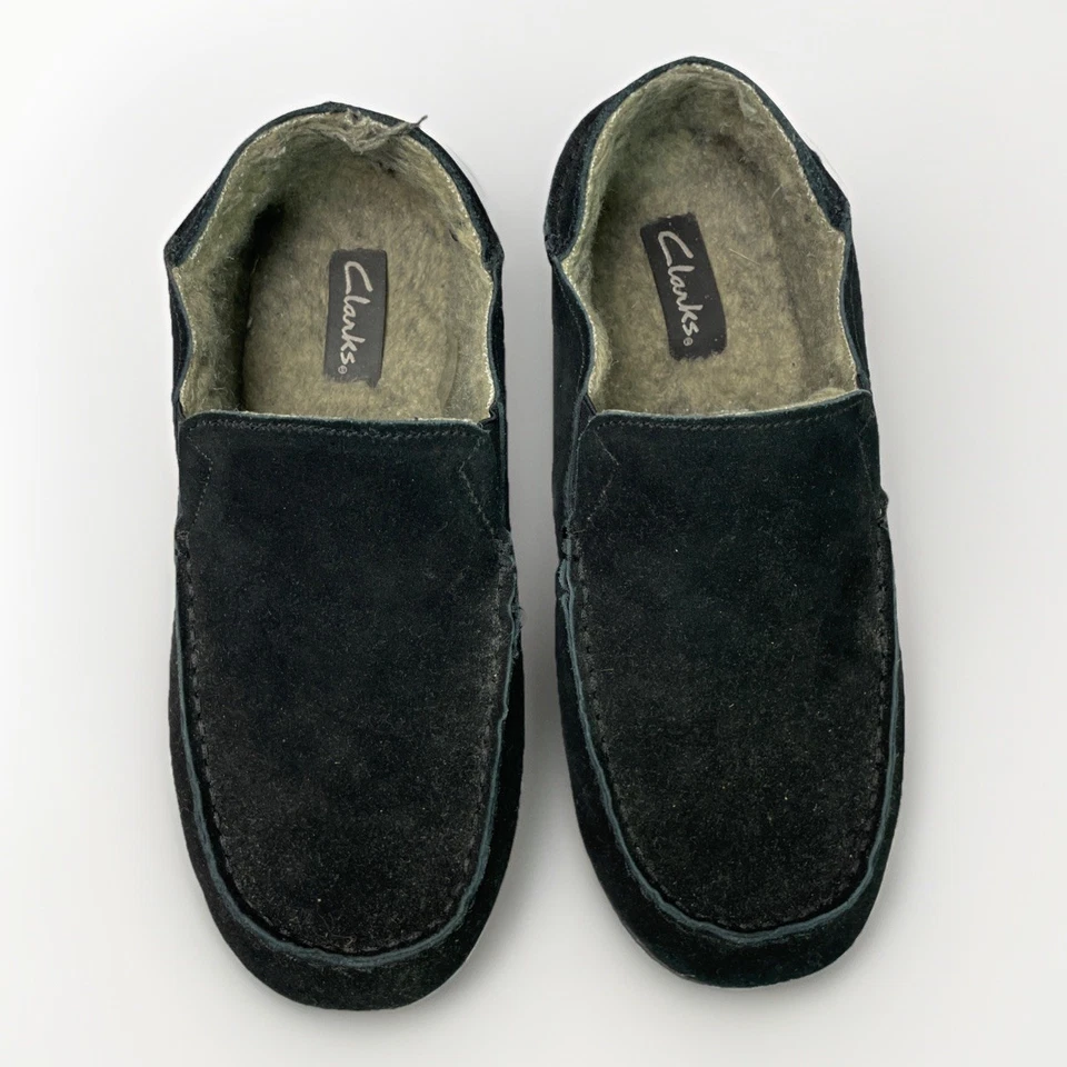 Zapatillas convertibles Clarks de gamuza de piel sintética negras para hombre Foto 4 de 4