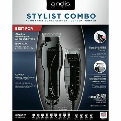 Andis Stylist Combo Envy Clipper + T-Outliner Trimmer Combo Haircut Kit 66280