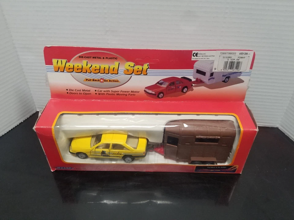 SUPER RARE WELLY Horse Trailer CAR Diecast Model The Weekend Set JOCKEY CLUB - Image 2 of 4