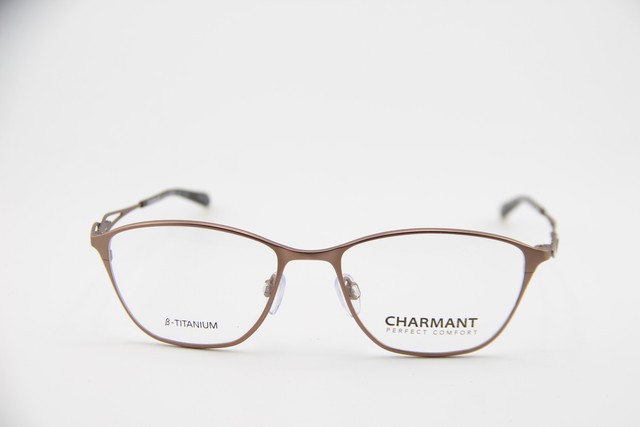 NEW CHARMANT CH 10639 LB LIGHT BROWN TITANIUM EYEGLASSES FRAMES 52