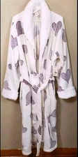 SECRET TREASURES WOMAN'S 3X (22W-24W)  PLUSH FLEECE/SHERPA HEARTS  WRAP ROBE NWT