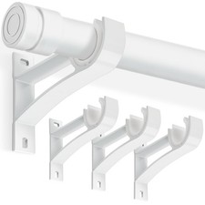 Curtain Rod Bracket Set of 4 Rod Brackets White