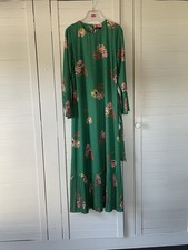 Schönes Damen Kleid Blumenmuster Abaya Muslim Langer Hijab Tesettür  Gr.S