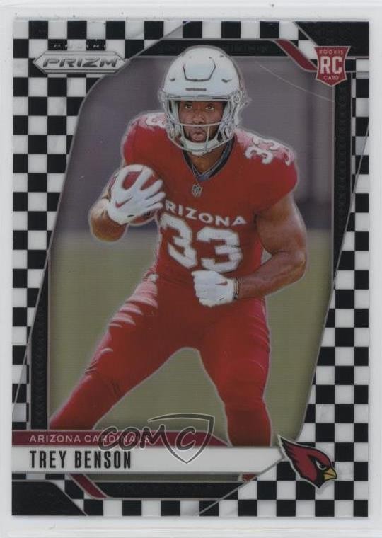 2024 Panini Prizm Rookies Black & White Checker Prizm Trey Benson #392 1d72