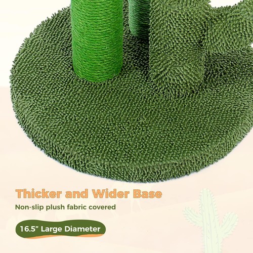 27-Inch Cactus Cat Scratching Post with 3 Poles & Dangling Toy for All Cats - Bild 7 von 8