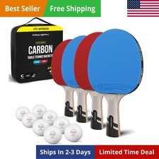 Ping Pong Paddles - Professional Level Table Tennis Rackets with Carbon Fiber...