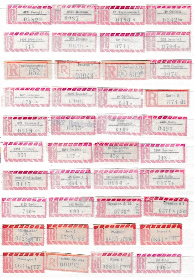 Alte Einschreibezettel Quer durch die DDR - Bild 2 von 2