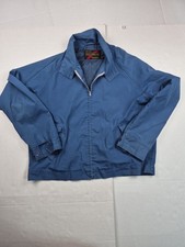 Vintage SEARS Outerwear Bomber Jacket Blue Work Wear Full Zip Mechanic Size L
