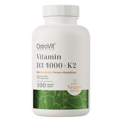 Vitamin D3 4000 + K2, Cholecalciferol - MK-7 - 100 Vege Tabletten