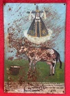Vintage Mexican Folk Art Tin Ex Voto Retablo Featuring The Family Cow