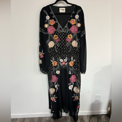 #ad Savanna Jane Embroidered Boho Maxi Dress Plus Size 3X $50.00