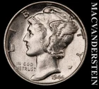 1944 Silver Mercury Dime - Scarce  High Grade  Lustrous  No Reserve  #L5966
