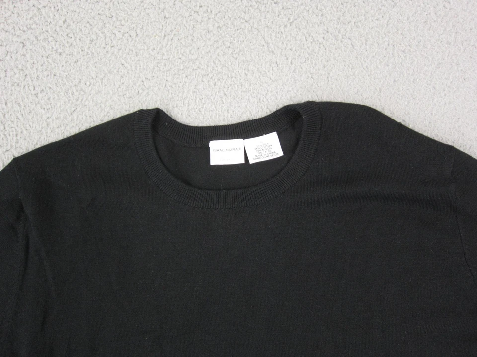Isaac Mizrahi 毛衣女式特大号 XL 黑色丝绸棉质针织女士 — 第 2/4 张图片