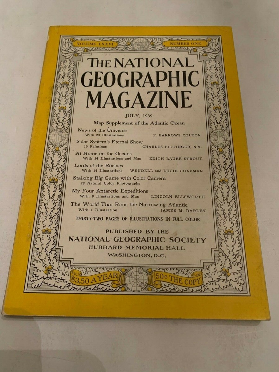 1939 National Geographic Magazine News Of The Universe | eBay