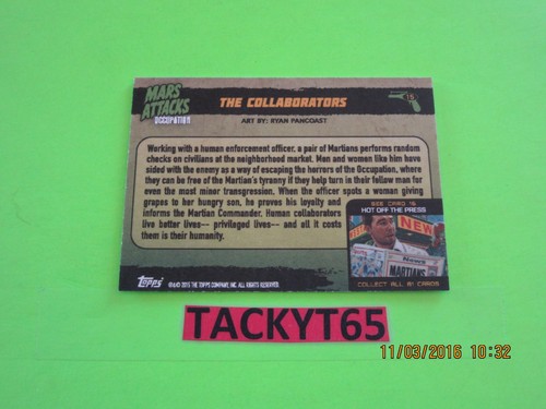 MARS ATTACKS OCCUPATION PARALLEL FOIL BASE SINGLE CARD(s) NEW YOU CHOOSE - Picture 36 of 142