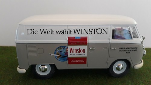 VOLKSWAGEN COMBI 1966 fourgon tolé cigarettes WINSTON o 1/19 no 1/18 SOLIDO 7182 - Imagen 5 de 9