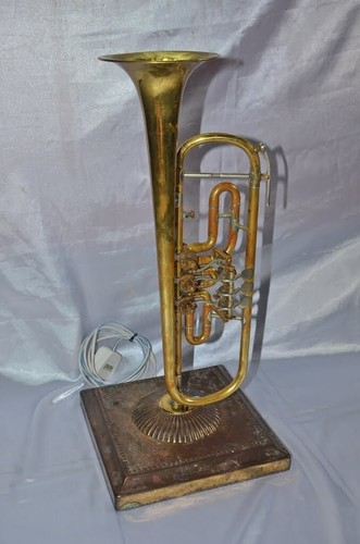 Unique Steampunk Antique Trumpet Electric Table Lamp Conversion - Picture 3 of 18