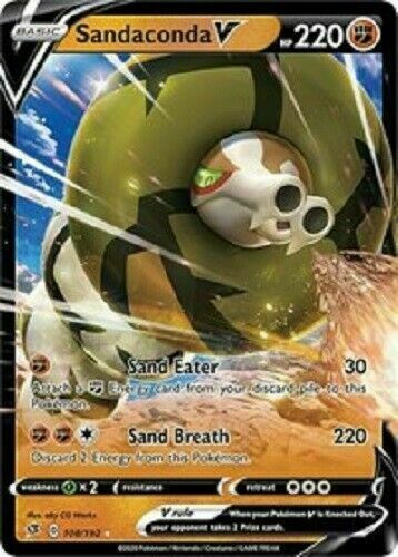 POKEMON SANDACONDA V 108/192 REBEL CLASH ULTRA RARE HOLO NEAR MINT