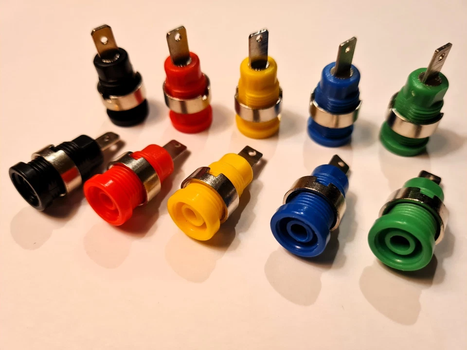 10 Pcs 4mm High Current Female Banana Plug Sockets 32 Amp Safety Power Connector - Image 2 of 4