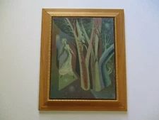 Mid Century Modern Painting Possibly Russian Surreal Cubism Modernism Abstract