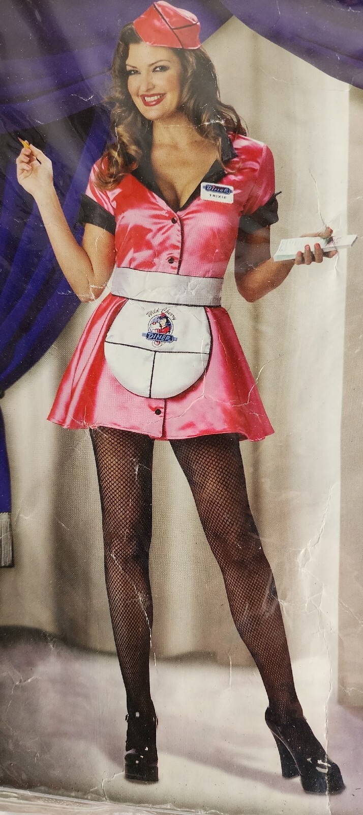 InCharacter Costumes Servin It Hot Halloween Dress Up Stretch Satin Dress Size L