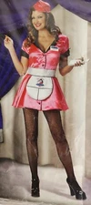 InCharacter Costumes Servin It Hot Halloween Dress Up Stretch Satin Dress Size L