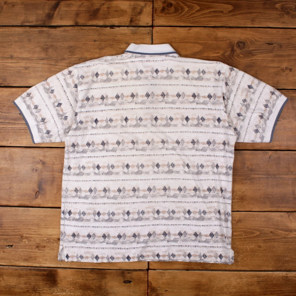 Camiseta Polo Vintage XL 90s Boca Classics Camiseta Blanca Estampado Completo Foto 2 de 4