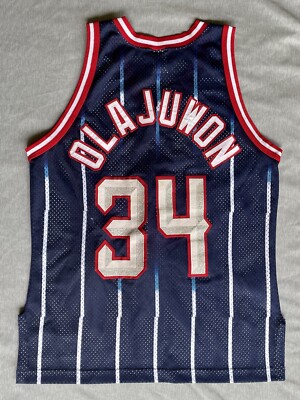 Hakeem Olajuwon Rockets ユニフォーム 34 Vtg Hakeem Olajuwon Houston Rockets #34 Authentic Champion