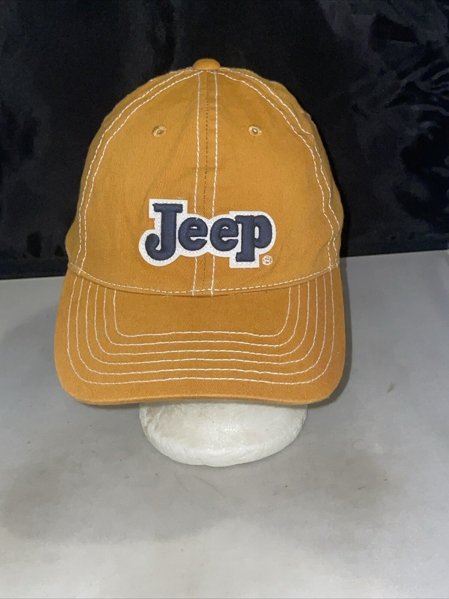 Jeep Strapback Adjust Navy Blue White Yellow Hat Cap Baseball 10.5