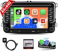 4+64GB Android 15 Autoradio Carplay GPS für VW GOLF 5 6 Passat Touran Polo Skoda