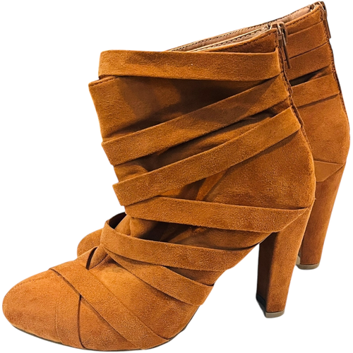 Wild Diva Lounge Boots - Women's Size 6.5 - Brown Zip Up Boots - Picture 2 of 9