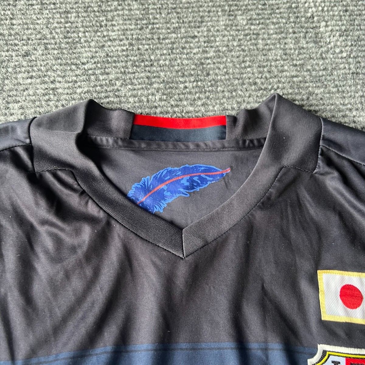 JFA Japan Soccer Jersey Mens Medium Black Blue Short Sleeve