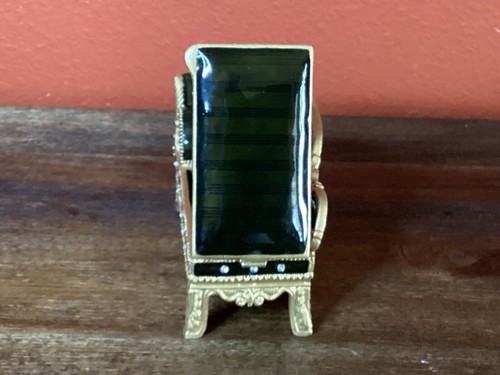 Vintage Style Chaise Lounge Trinket Box Rhinestones - Picture 6 of 6