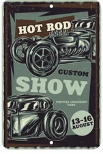 Racers Hot Rod Custom Show iron Tin Sign Plaque Man Cave Bar Decor S63
