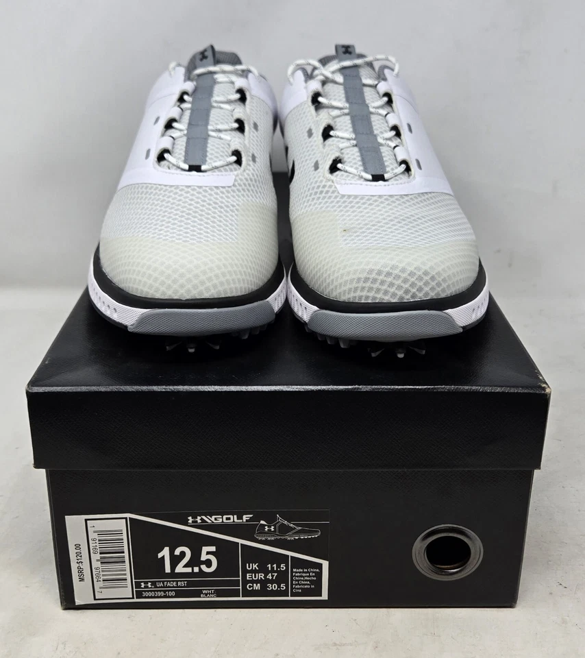 Zapatos de golf Under Armour UA Fade RST blancos - talla 12,5 EE. UU. CON caja para hombre Foto 2 de 4